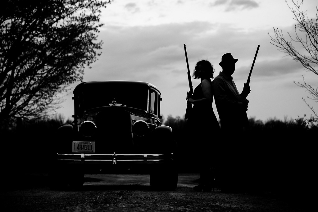 Vintage car engagement photography Exeter Ontario