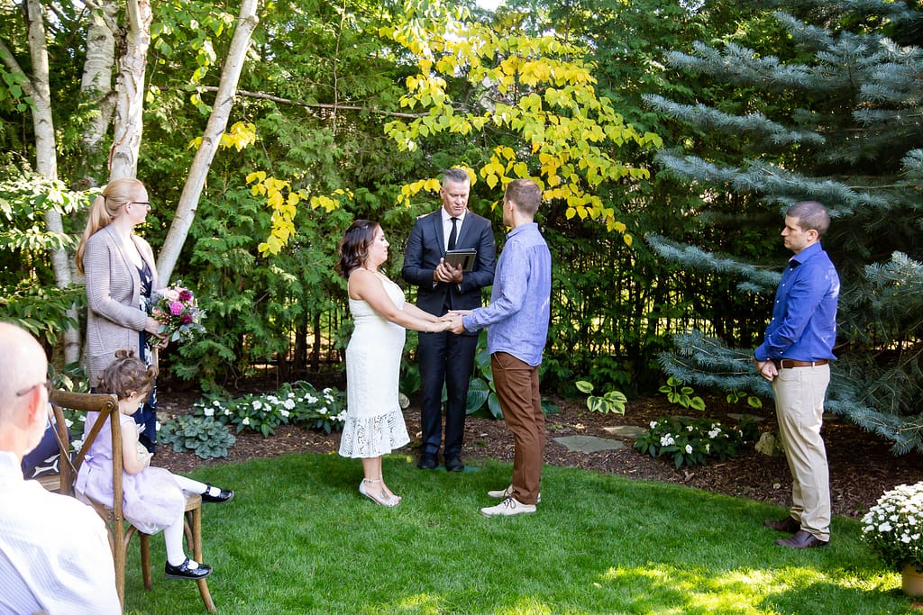 ceremony Small backyard wedding London Ontario