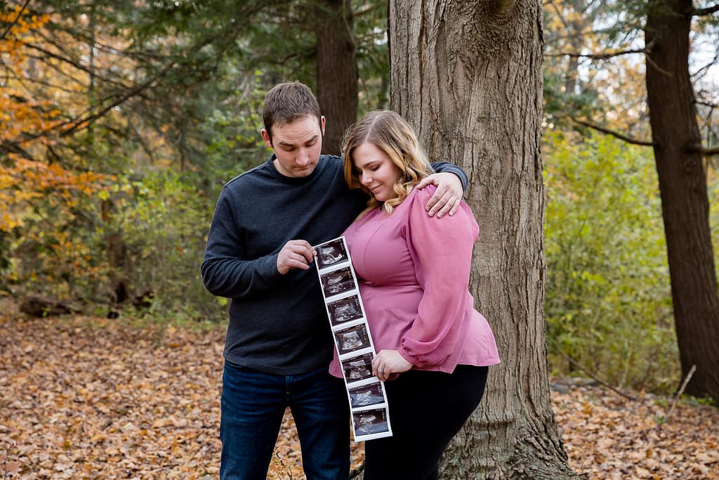 Fall engagement session with pregnancy announcement!