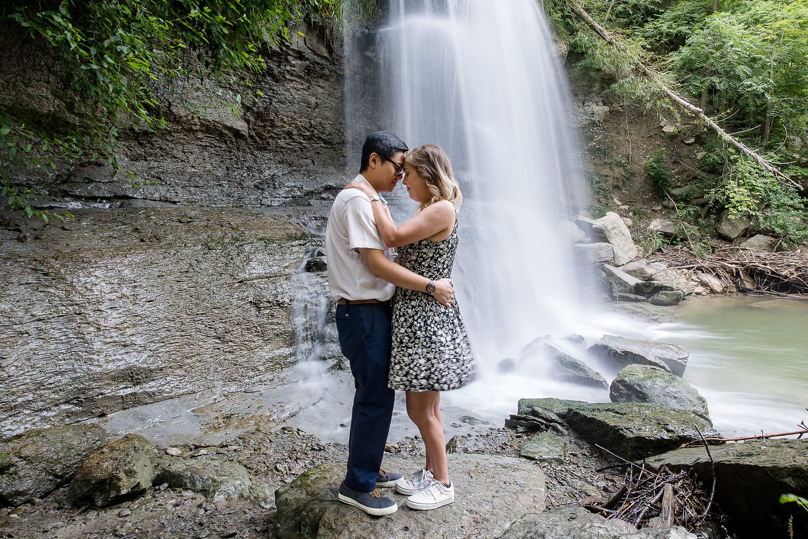 Rock Glen Waterfall Engagement session