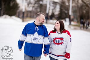 Hockey themed Engagement photos London Ontario