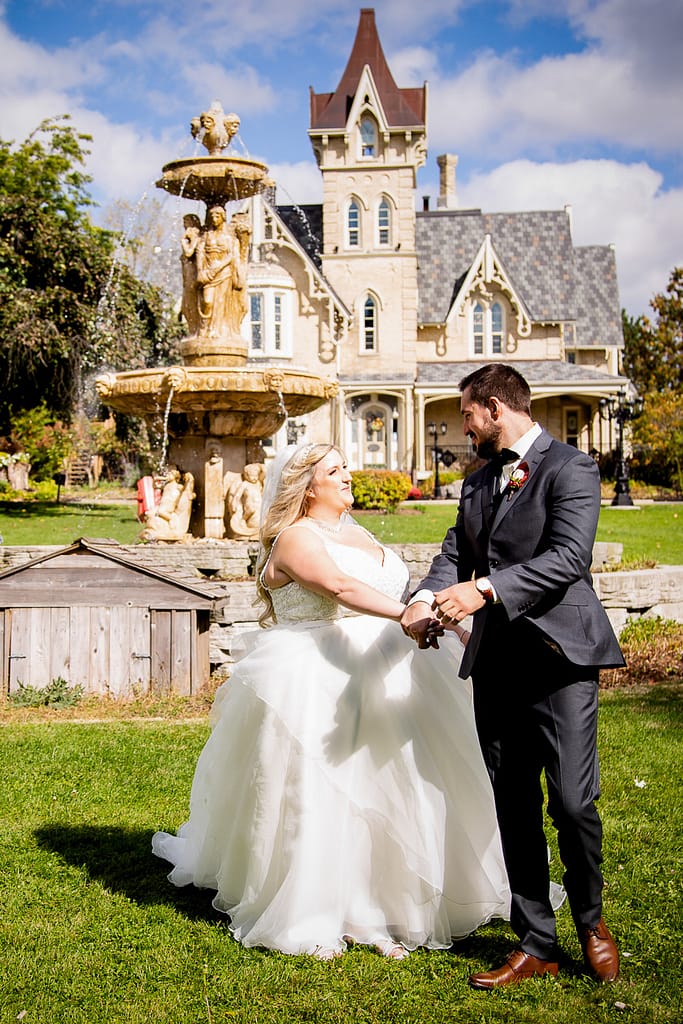 first look Elm Hurst wedding photography by london ontario photographer Woodgate Photography