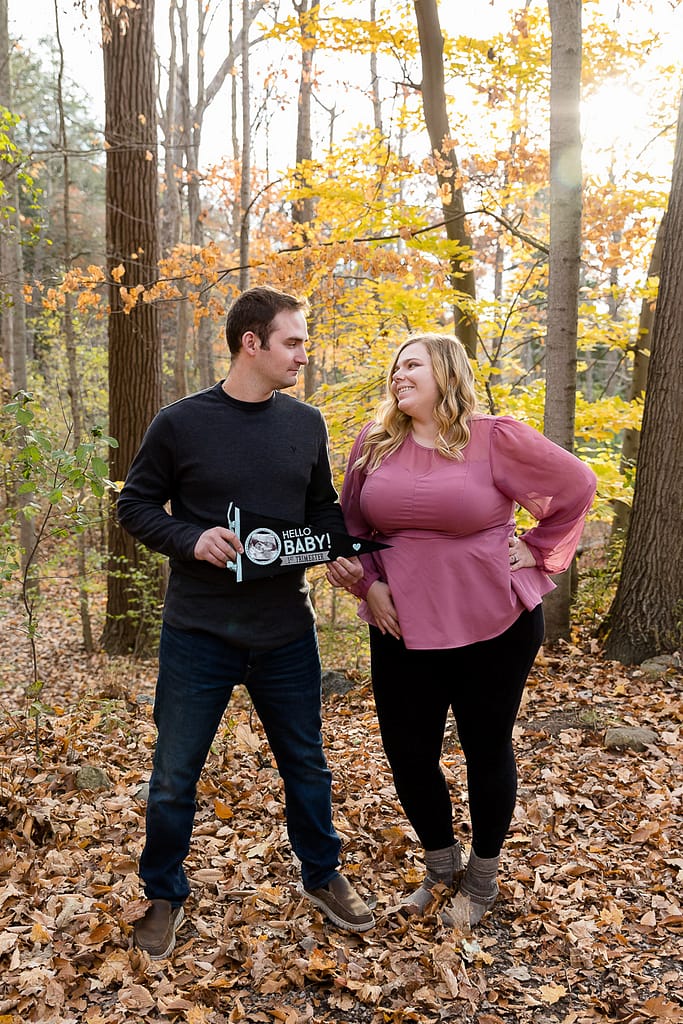 Fall engagement session with pregnancy announcement!