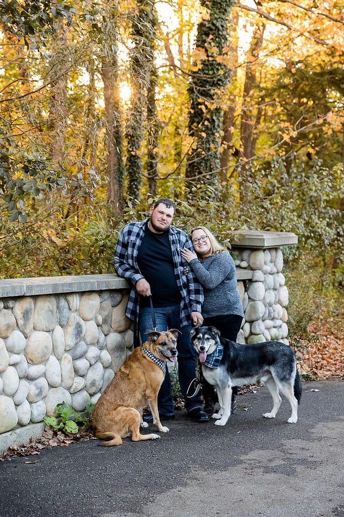 Fall engagement session with dogs London Ontario